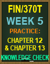 FIN/370T Week 5 Practice: Chapter 12 and Chapter13 Knowledge Check